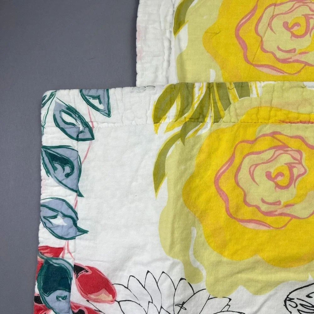 Set Of 2 Greenland Home Fashions King Pillow Shams Multi Floral Quilted 22 X 36